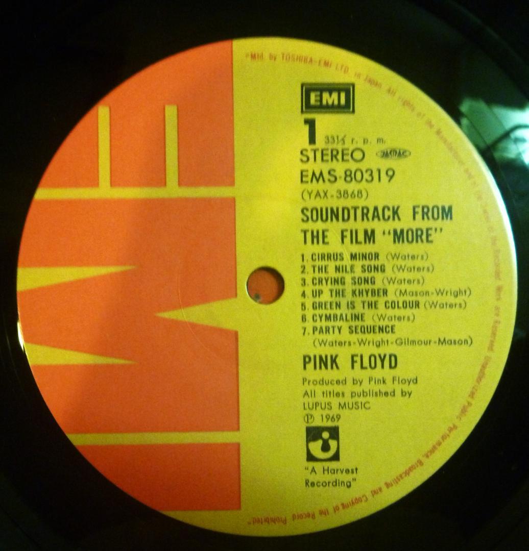 Pink Floyd Soundtrack From The Film More LP Japan Vinyl Record