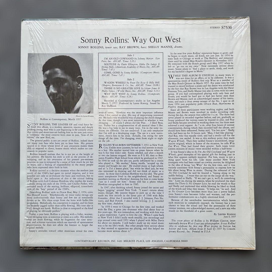 Sonny Rollins Way Out West Vinyl LP Contemporary Records S7530 Jazz Japan Import