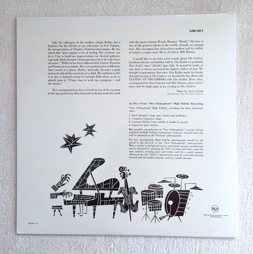 Alex Kallao Trio An Evening At The Embers LP Japan 1994 Reissue Jim Flora Art