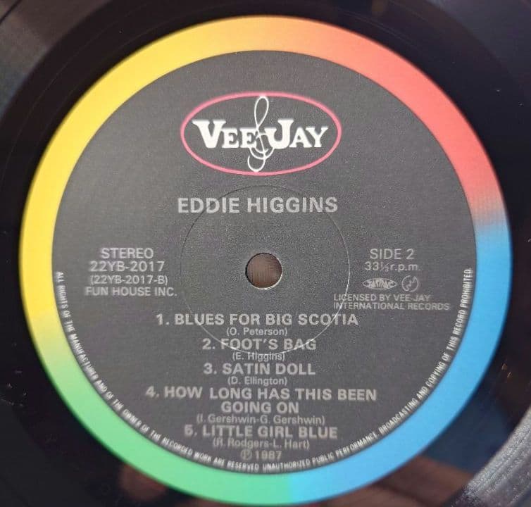 Eddie Higgins +2 Vinyl LP 1987 Japan Pressing Vee Jay Jazz Series 22YB-2017 Obi