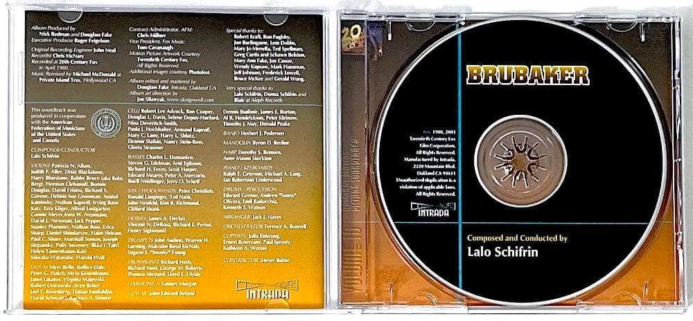 Limited Edition 3000 CD Brubaker Soundtrack Lalo Schifrin Out of Print Used | Japansoundstore