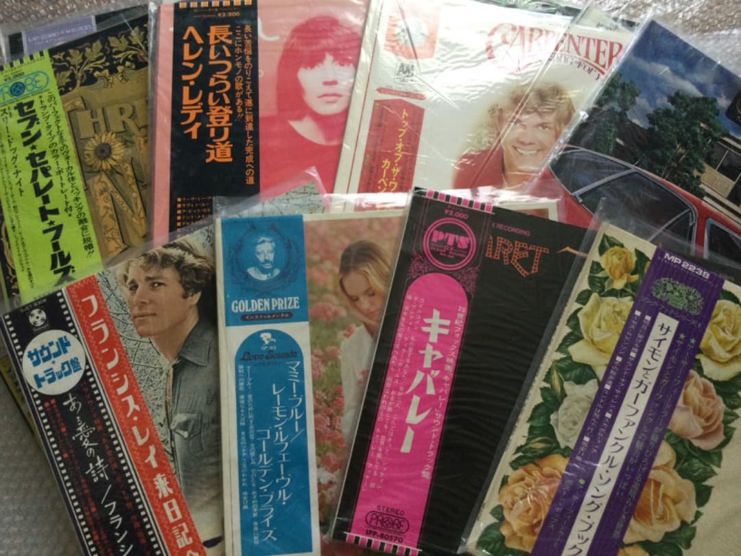 24pcs Japanese Vinyl LP Record Lot w/ Obi Pop Rock Soundtracks Collection