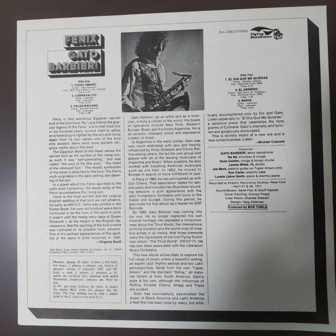 Gato Barbieri - Fenix Vinyl LP Japan Pressing w/ Obi & Insert Flying Dutchman