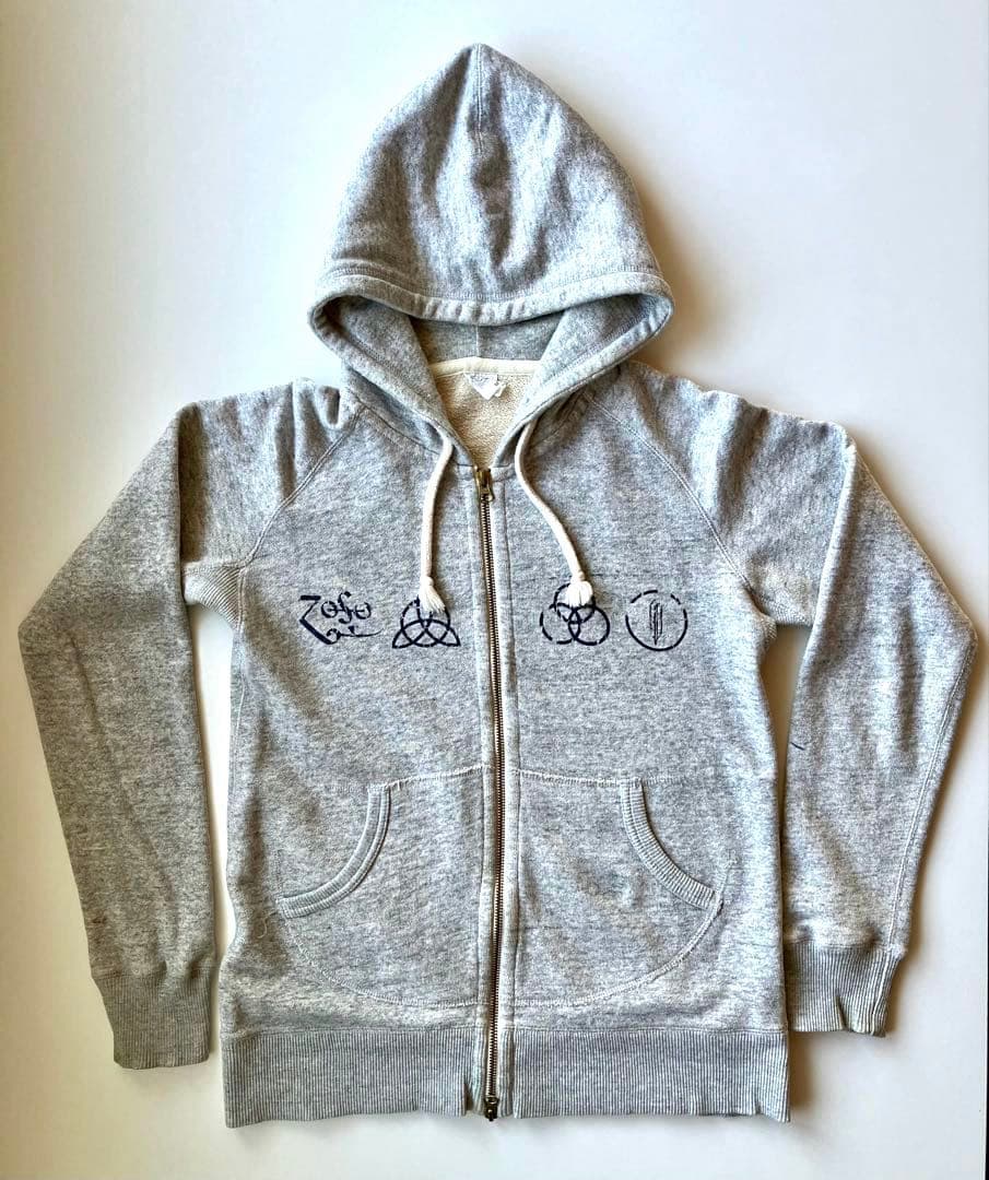 Led Zeppelin Hoodie, US Vintage, Gray, Size M, Zip-Up, Used, Rock Music | Japansoundstore