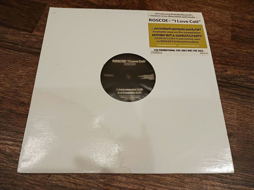 Roscoe - I Love Cali 12" Vinyl Record Original US Promo West Coast Hip Hop 2000