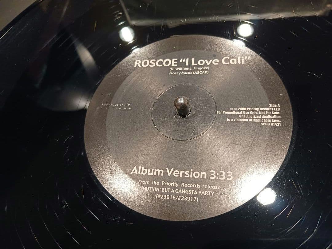 Roscoe - I Love Cali 12" Vinyl Record Original US Promo West Coast Hip Hop 2000