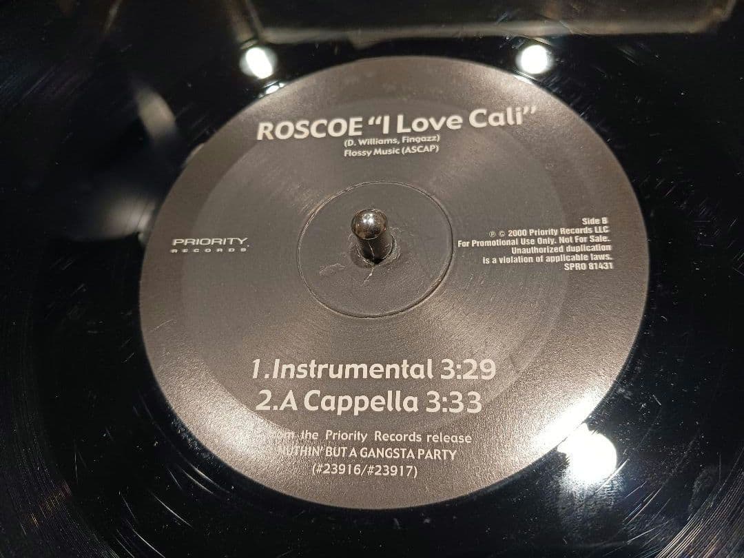 Roscoe - I Love Cali 12" Vinyl Record Original US Promo West Coast Hip Hop 2000