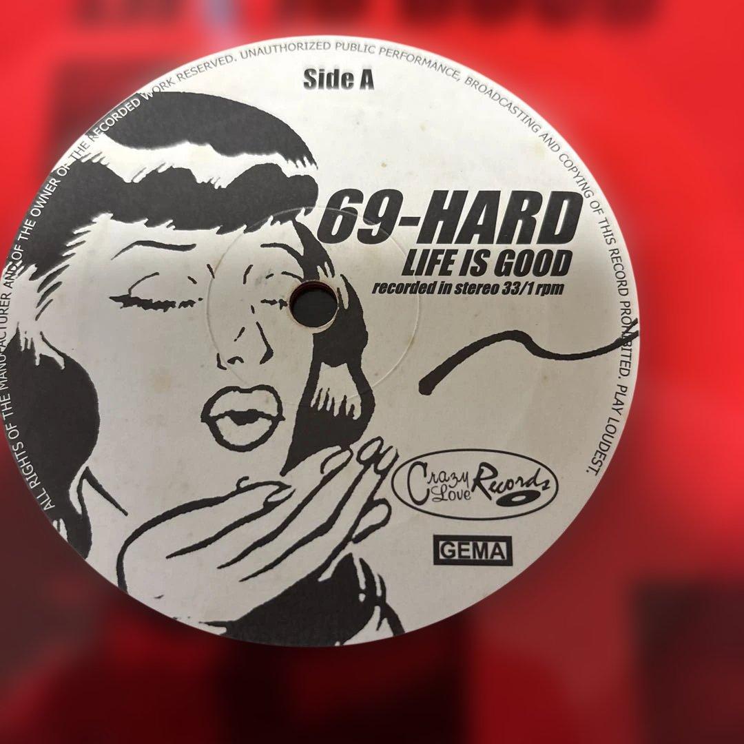 69-HARD Life Is Good LP Red Clear Vinyl Psychobilly Rockabilly Crazy Love