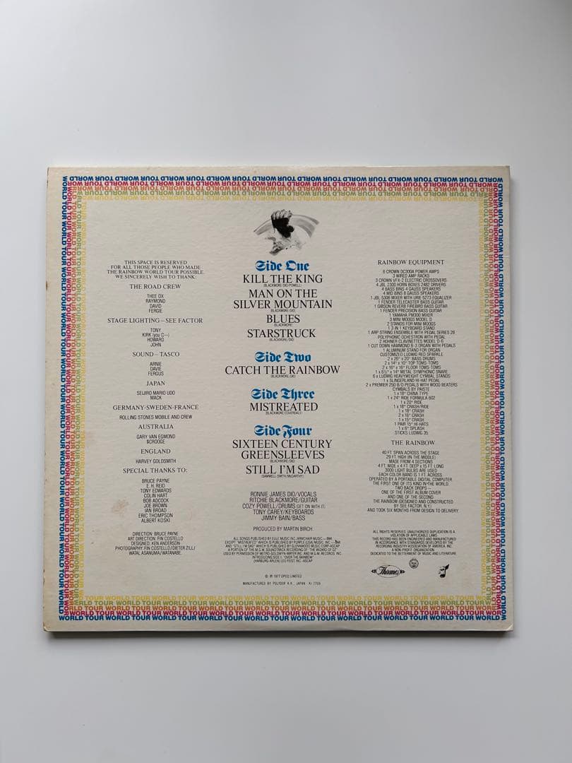 Rainbow On Stage 1977 LP Red/Blue Rainbow Cover Used w/ Insert | Japansoundstore