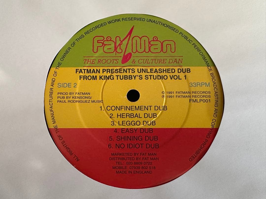 Fatman Presents Unleashed Dub Vol 1 King Tubby Studio Vinyl LP UK Pressing