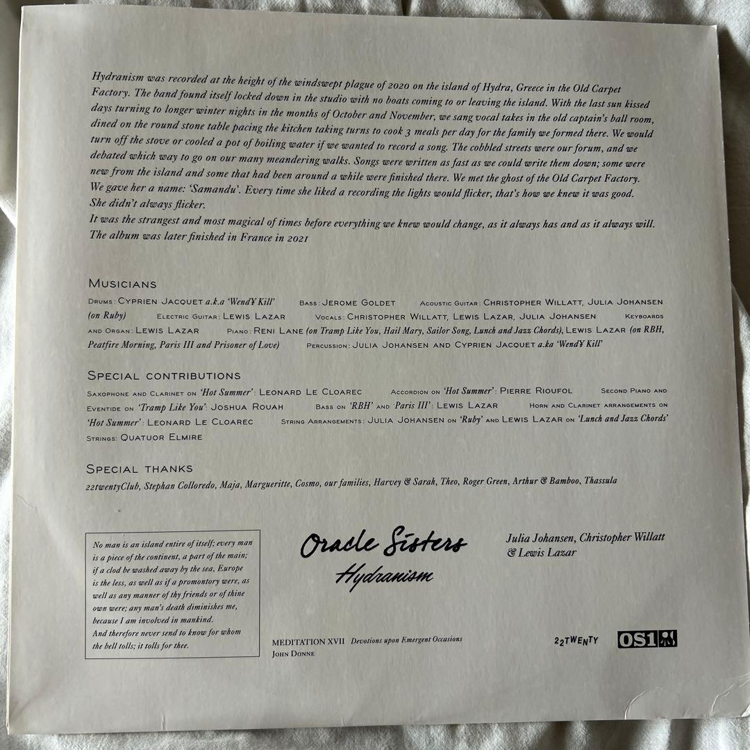 Oracle Sisters - Hydranism LP Cream Vinyl Signed Autographed Record