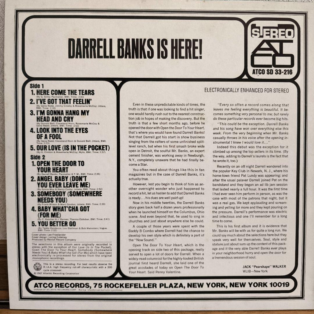 Darrell Banks - Darrell Banks Is Here! Vinyl LP Japan Soul Record P-8618T