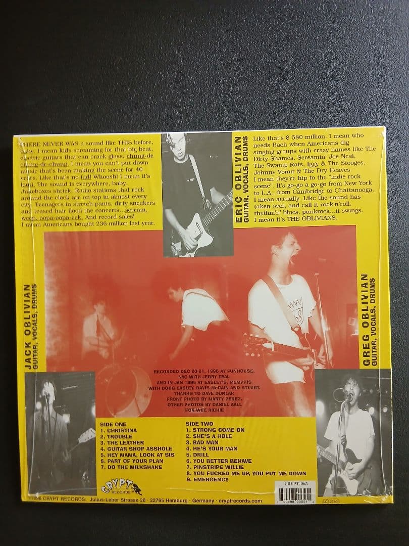 Oblivians - Popular Favorites LP 1996 Memphis Garage Punk Crypt Records