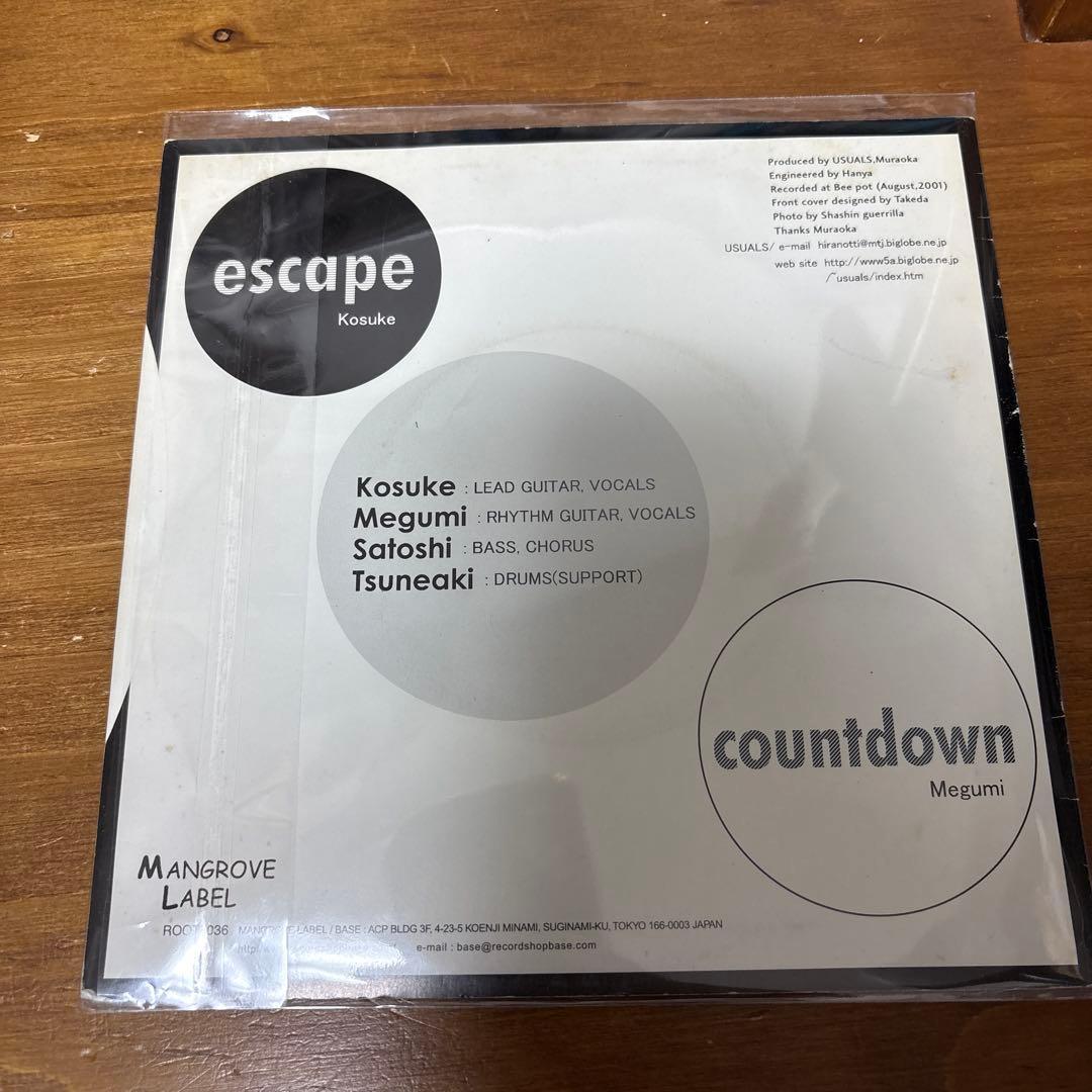 USUALS - escape 7" Blue Vinyl Record Japanese Punk Powerpop Mangrove Label 2001