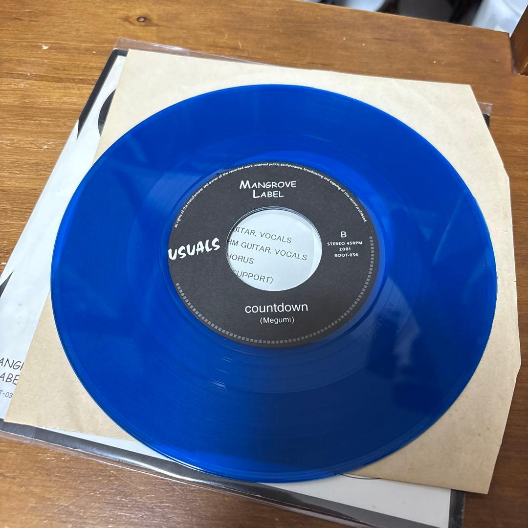 USUALS - escape 7" Blue Vinyl Record Japanese Punk Powerpop Mangrove Label 2001