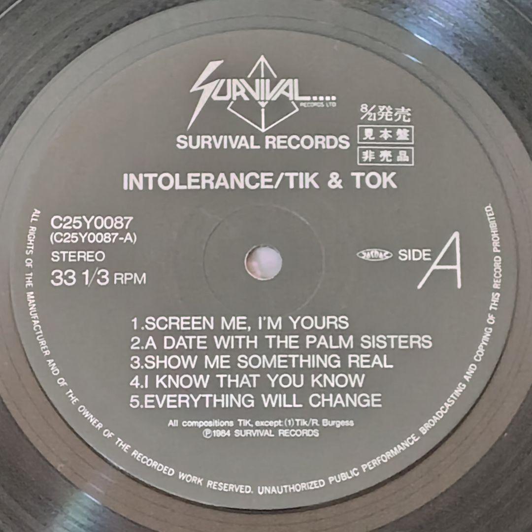Tik & Tok Intolerance LP 1984 Japan Original Synth-Pop Gary Numan Appearance