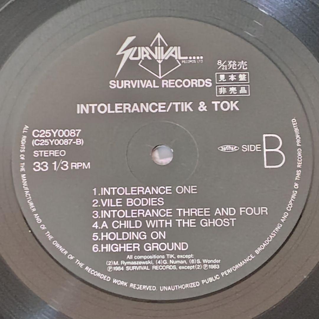 Tik & Tok Intolerance LP 1984 Japan Original Synth-Pop Gary Numan Appearance