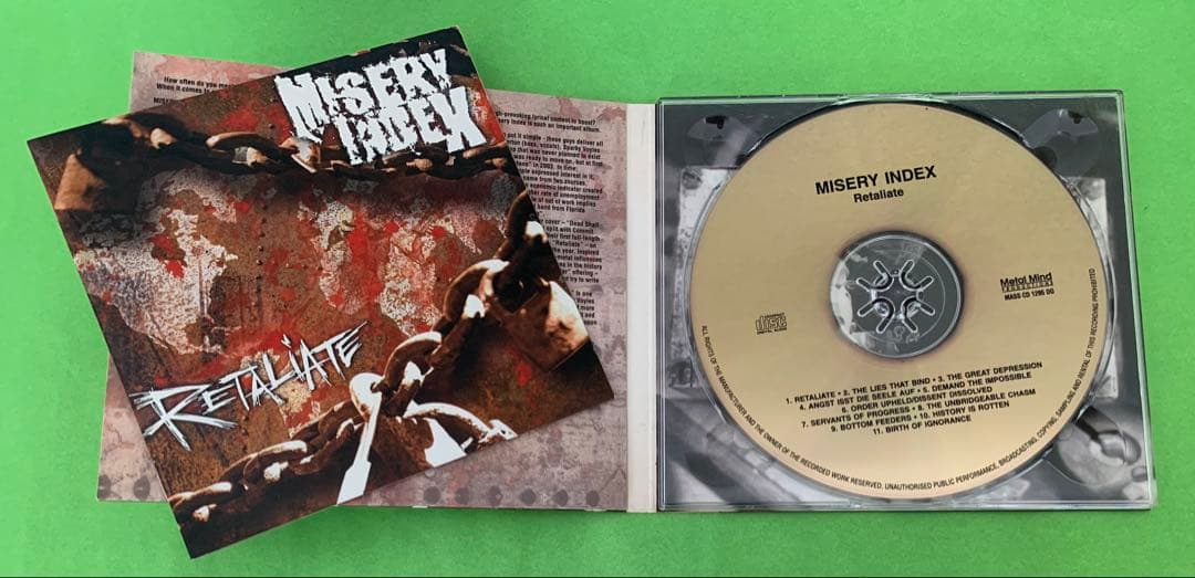 Misery Index - Retaliate CD Limited Edition 2000 Copies Metal Mind Productions