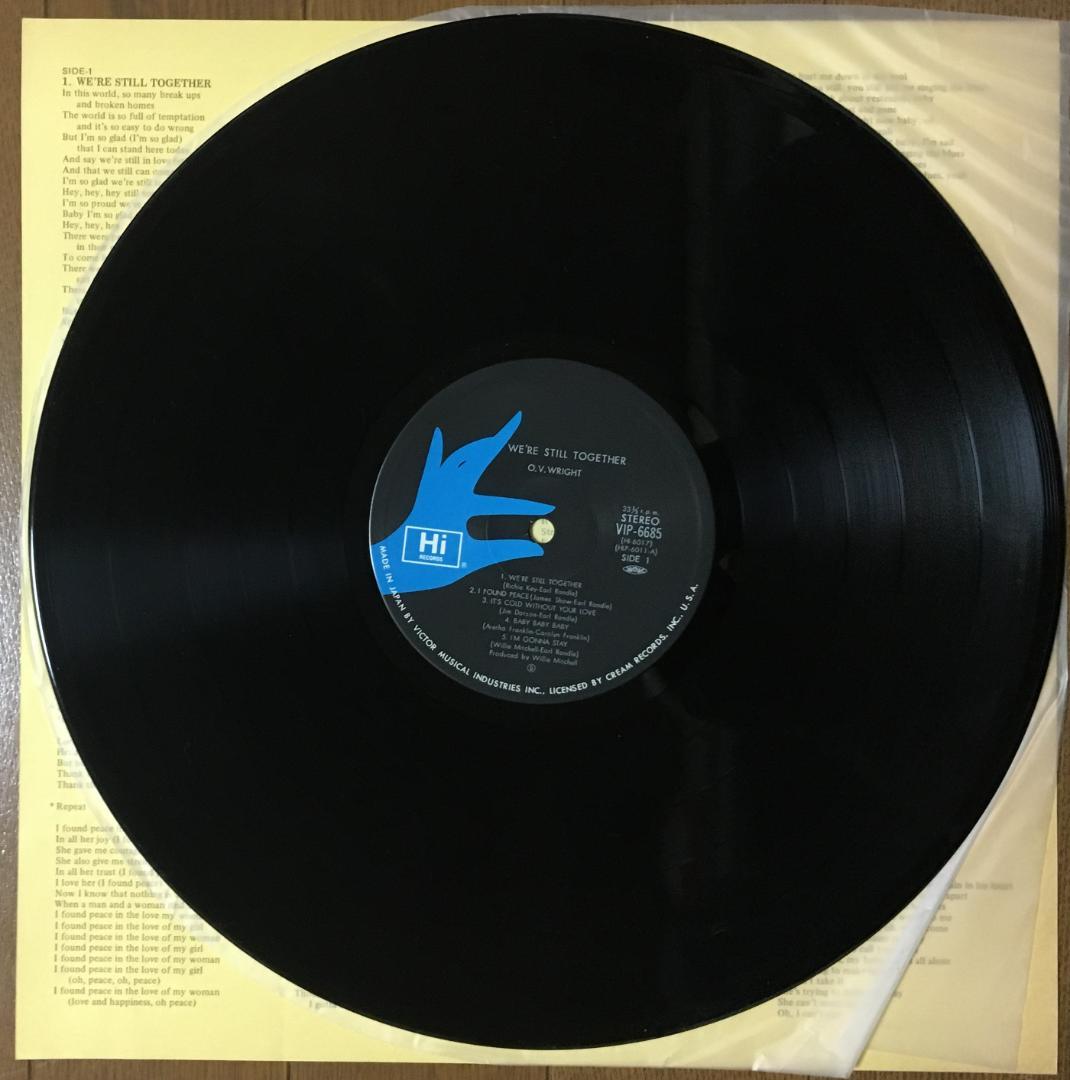O.V. Wright - We're Still Together LP 1979 Japan Soul Hi Records Willie Mitchell