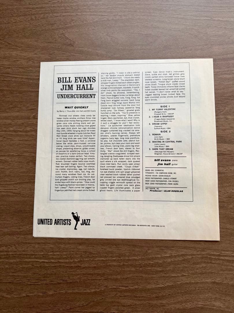 Bill Evans & Jim Hall - Undercurrent LP Japan Jazz Library 1500 w/ Obi