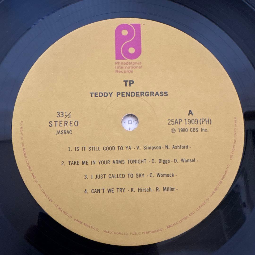 Teddy Pendergrass TP Vinyl LP 1980 Japan Philadelphia International 25AP 1909