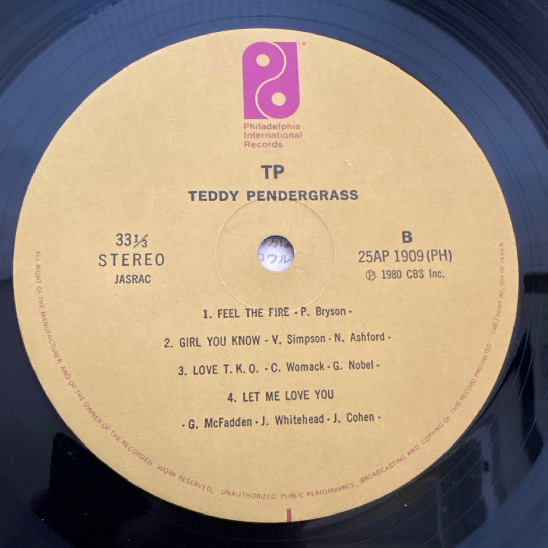 Teddy Pendergrass TP Vinyl LP 1980 Japan Philadelphia International 25AP 1909