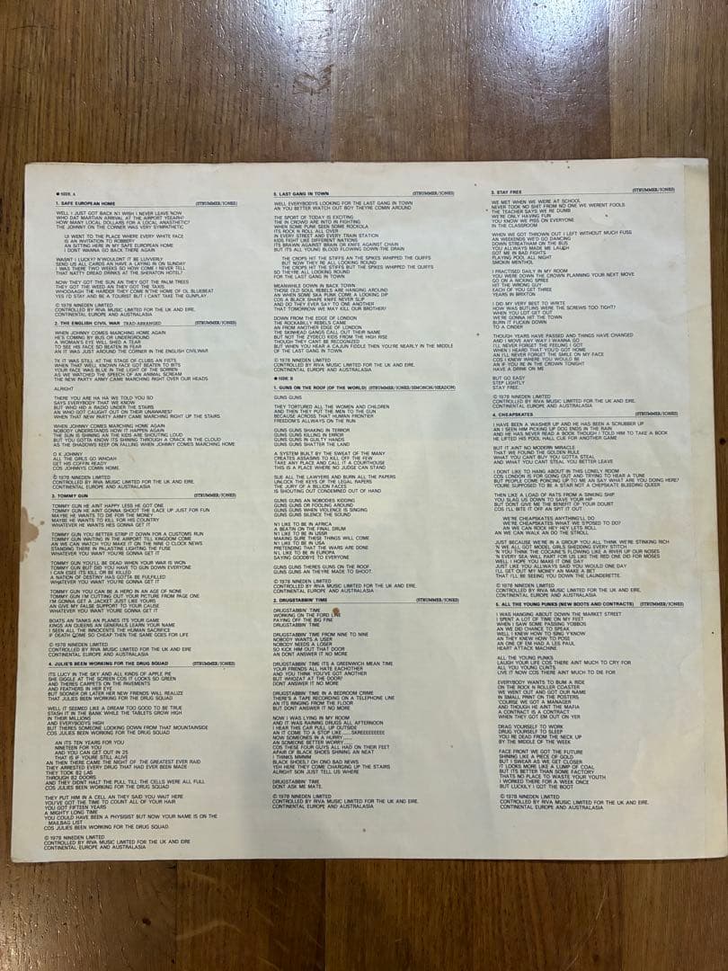 The Clash - Give 'Em Enough Rope LP Japan Pressing w/ Obi & Lyric Sheet Punk