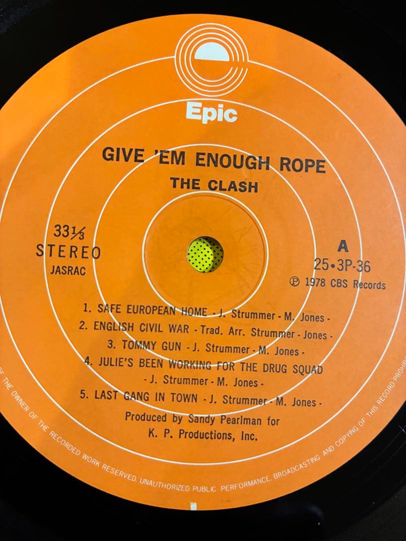 The Clash - Give 'Em Enough Rope LP Japan Pressing w/ Obi & Lyric Sheet Punk