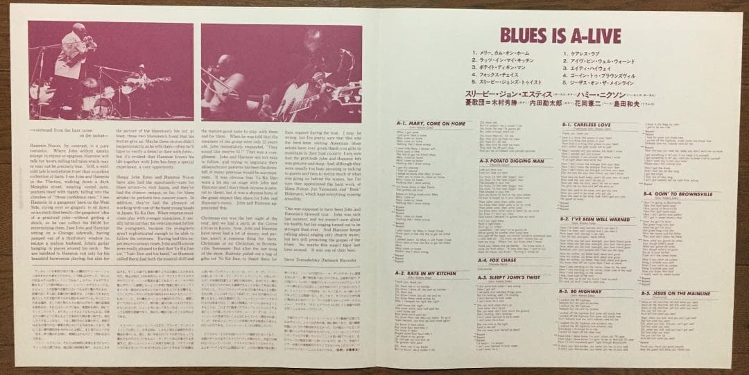 Sleepy John Estes & Hammie Nixon Blues Is A-Live Japan LP Vinyl Show Boat 1976