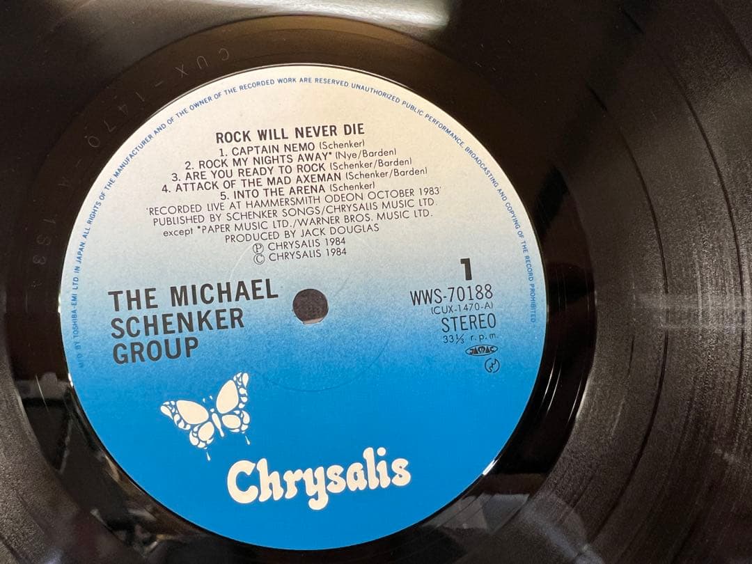 The Michael Schenker Group - Rock Will Never Die LP Japan WWS-70188 1S/1S Pressi