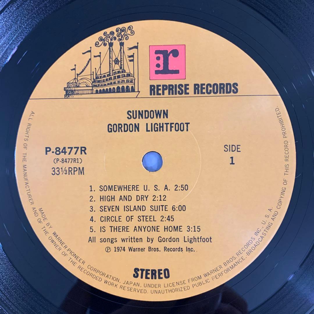 Gordon Lightfoot Sundown Vinyl LP 1974 Japan Pressing P-8477R w/ Obi