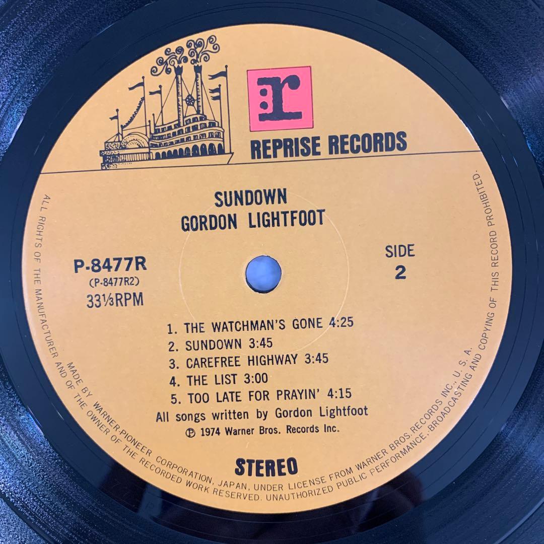 Gordon Lightfoot Sundown Vinyl LP 1974 Japan Pressing P-8477R w/ Obi