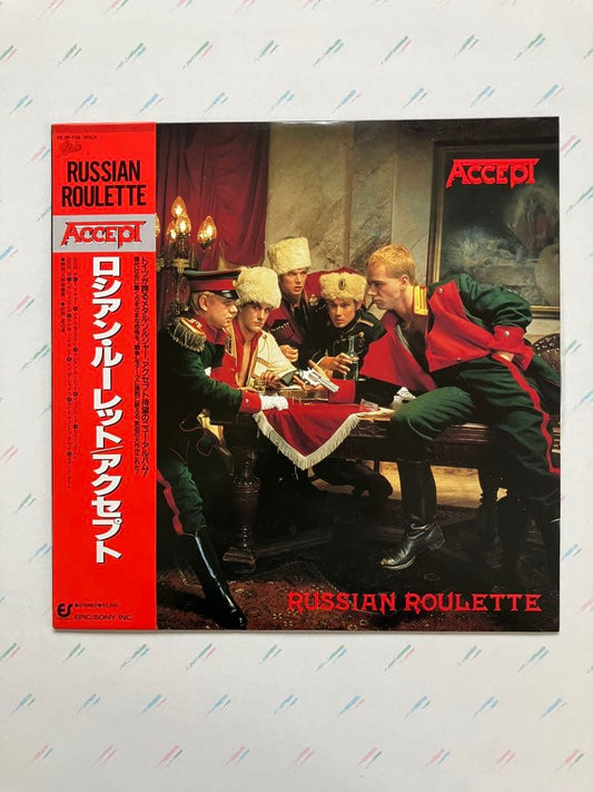 Accept - Russian Roulette LP Japan Vinyl Record with Obi and Insert