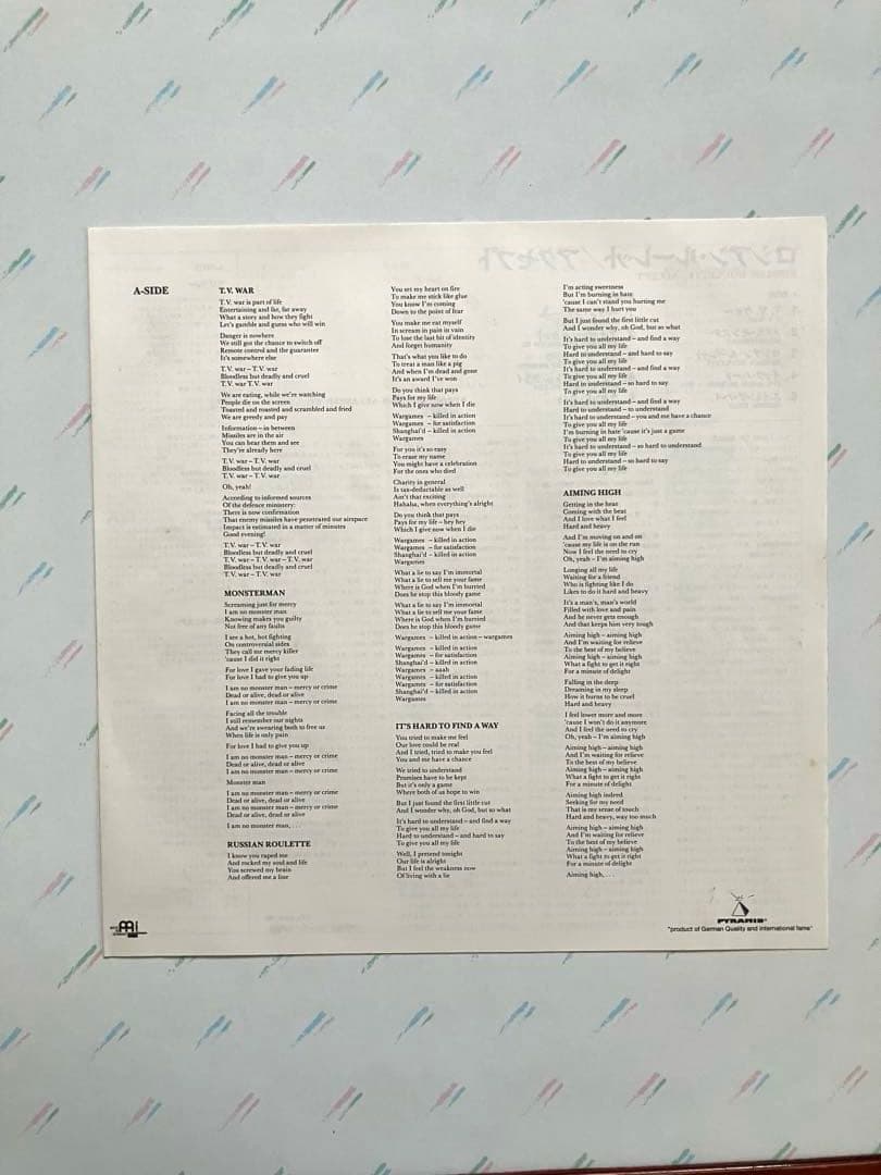 Accept - Russian Roulette LP Japan Vinyl Record with Obi and Insert