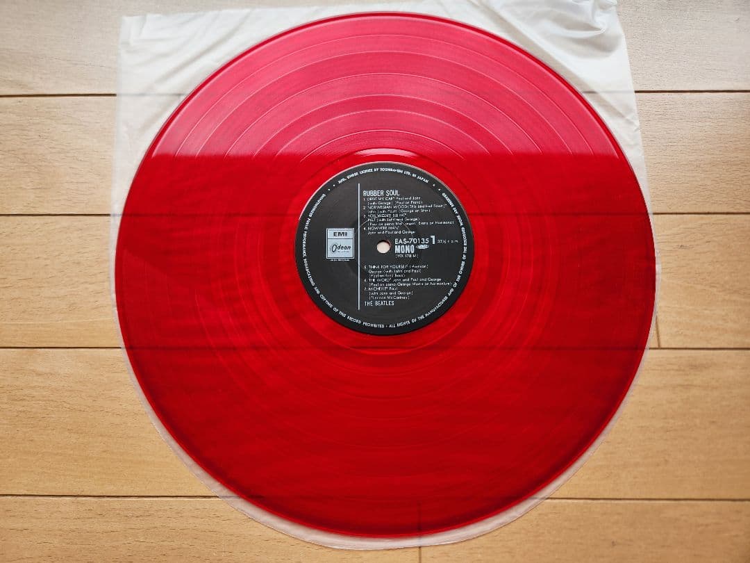 The Beatles Rubber Soul Japan 1982 Limited Edition Red Vinyl Mono LP With Obi