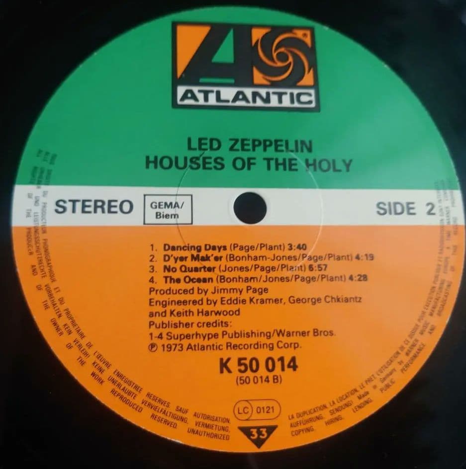 Led Zeppelin Houses of the Holy German Vinyl Record Excellent Condition Rare Jap | Japansoundstore