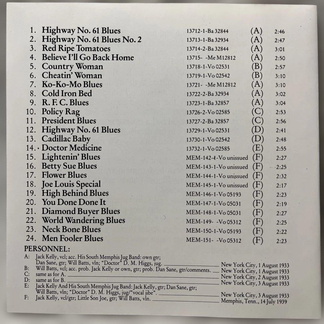 Jack Kelly & His South Memphis Jug Band CD 1933-1939 Complete Recorded Works