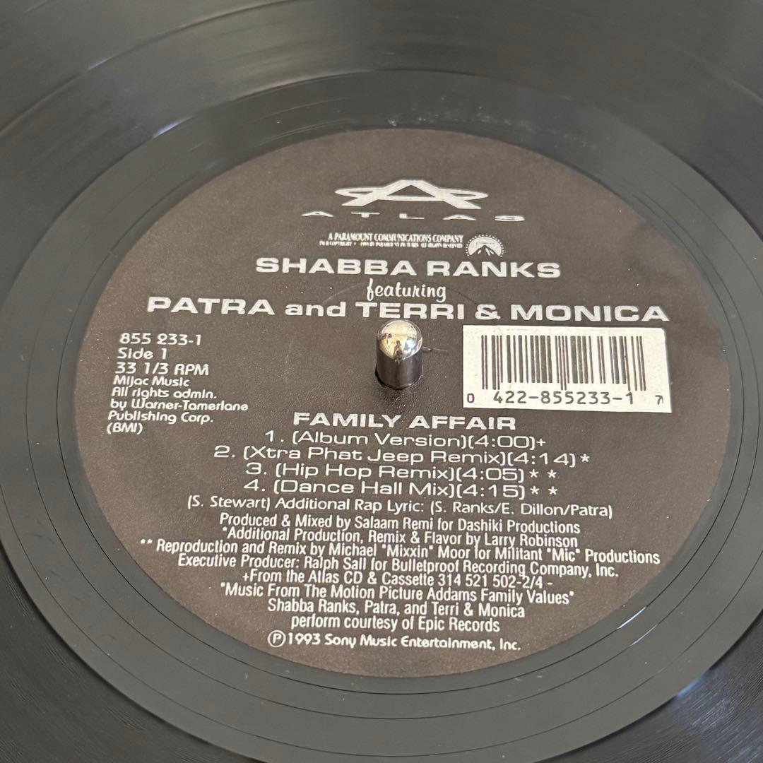 Shabba Ranks - Family Affair 12" Vinyl 1993 Feat. Patra Terri & Monica Rare