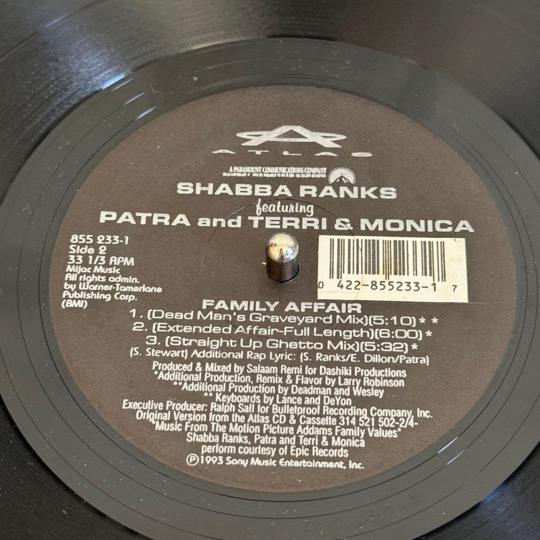 Shabba Ranks - Family Affair 12" Vinyl 1993 Feat. Patra Terri & Monica Rare
