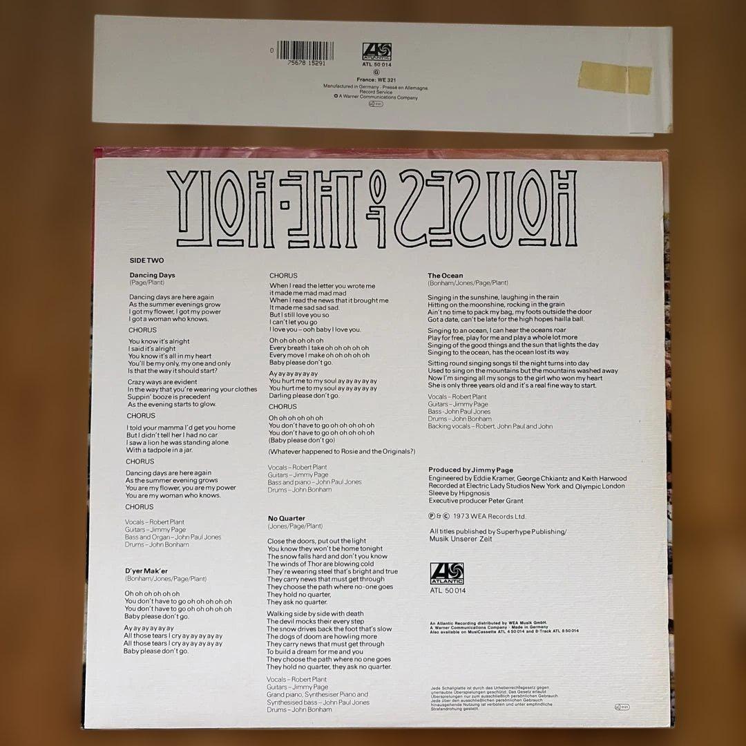 Led Zeppelin - Houses of the Holy LP Vinyl Record, German Pressing 1973