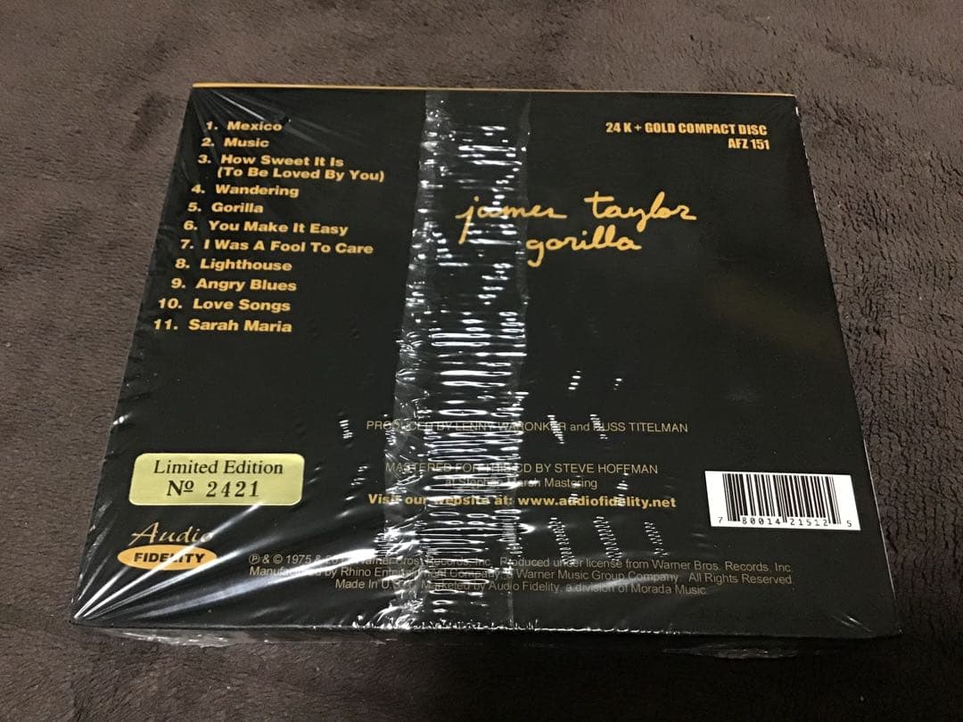James Taylor Gorilla Gold CD 24k Gold Limited Serial Number Near Mint | Japansoundstore