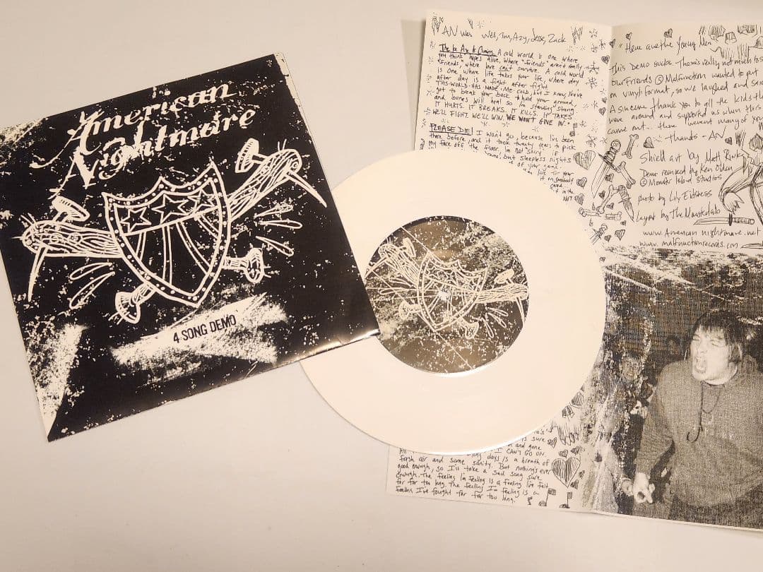 American Nightmare 4 Song Demo 7" Vinyl Record White Wax Hardcore Punk