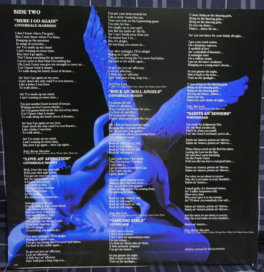 Whitesnake Saints & Sinners LP Japan OBI, EX+/B+ Condition, Hard Rock Vinyl | Japansoundstore