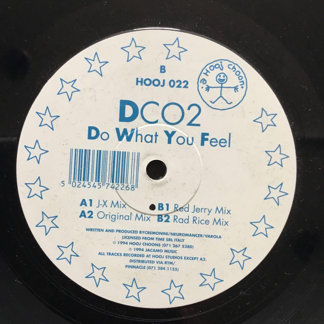 DCO2 - Do What You Feel 12" Vinyl Hooj Choons 1994 Electronic Dance Music EDM