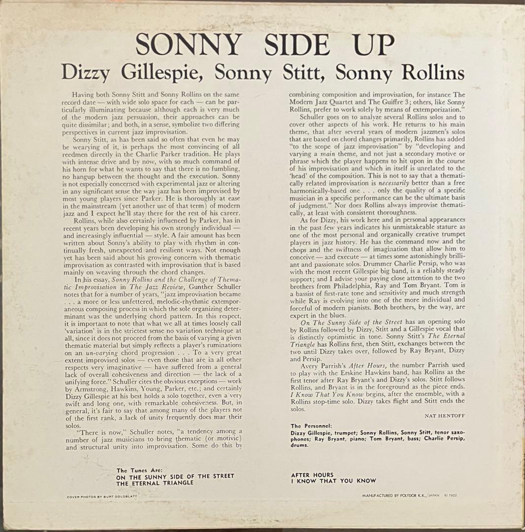 Dizzy Gillespie, Sonny Stitt, Sonny Rollins - Sonny Side Up Vinyl LP Japan MV254