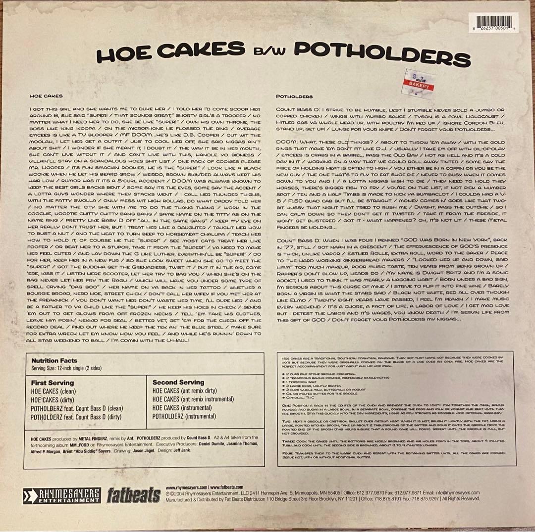 MF DOOM HOE CAKES / POT HOLDERS 12" Black Vinyl Hip Hop Record Used | Japansoundstore