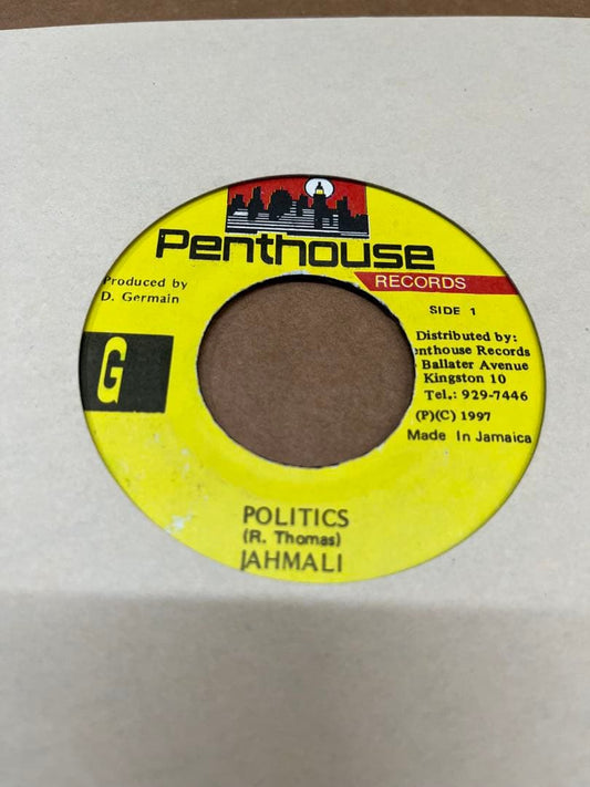 Jahmali Politics Penthouse 97 Roots Dancehall 7" Vinyl, Rare Collectible | Japansoundstore