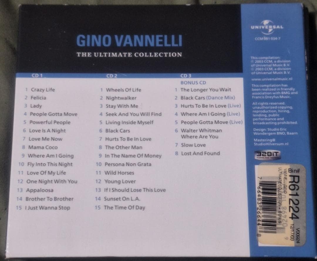 Gino Vannelli The Ultimate Collection 3CD Remastered Used | Japansoundstore