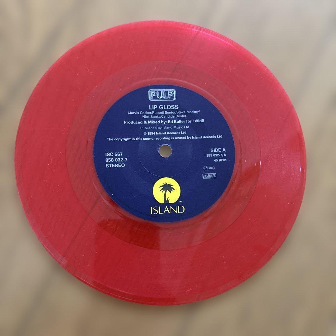 Pulp Lipgloss 7" Vinyl Record Red Vinyl ISC 567 Britpop Classic
