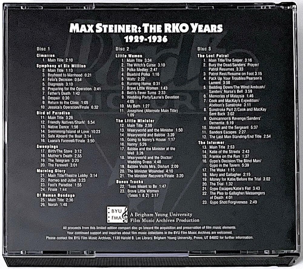 Max Steiner RKO Years 1929-1936 3CD Limited Edition, soundtrack, used | Japansoundstore